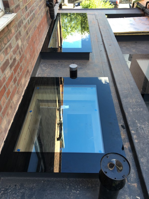 Multiple flat roof skylights on extension in Muswell Hill